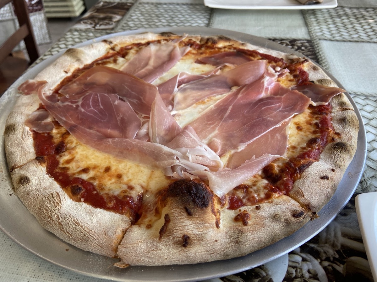 Prosciutto pizza at Italian Corner, Acton